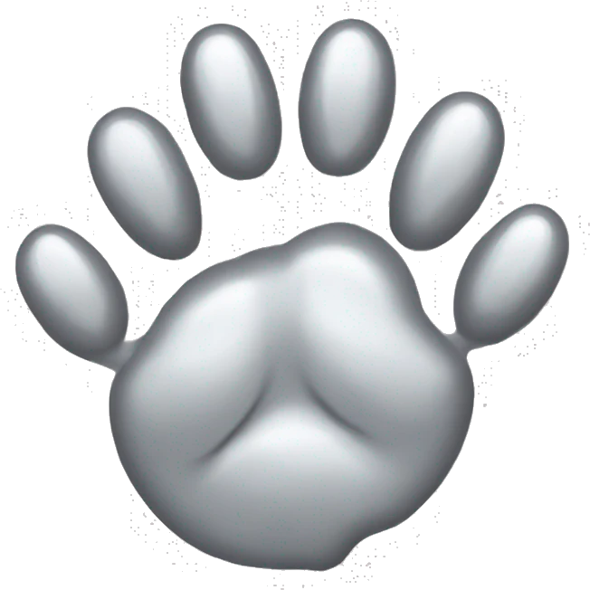 Silver tabby cat paw emoji