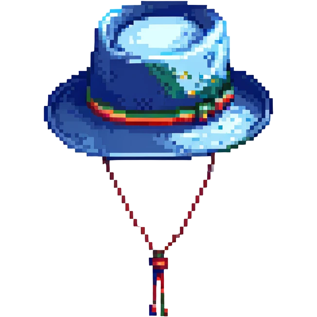Синяя панамка со шнурком, no background emoji