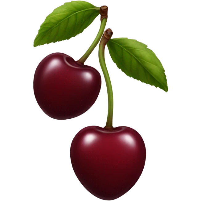 Two burgundy cherrys emoji