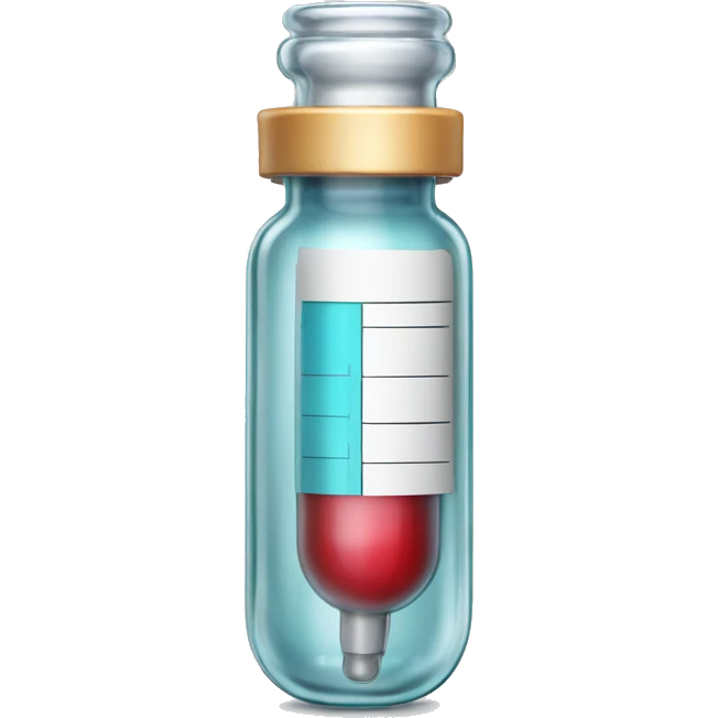 Clear glass insulin vial with blank label  emoji