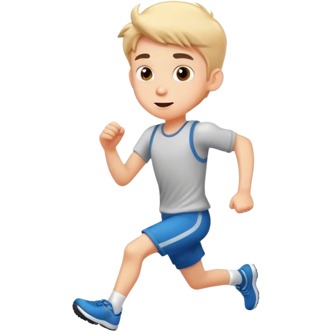 running retro catroon boy emoji