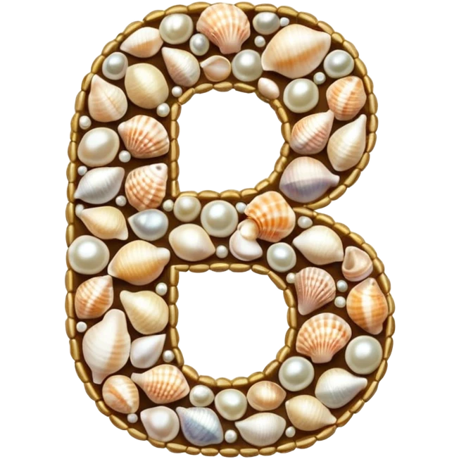 The number 1 is made of shells emoji