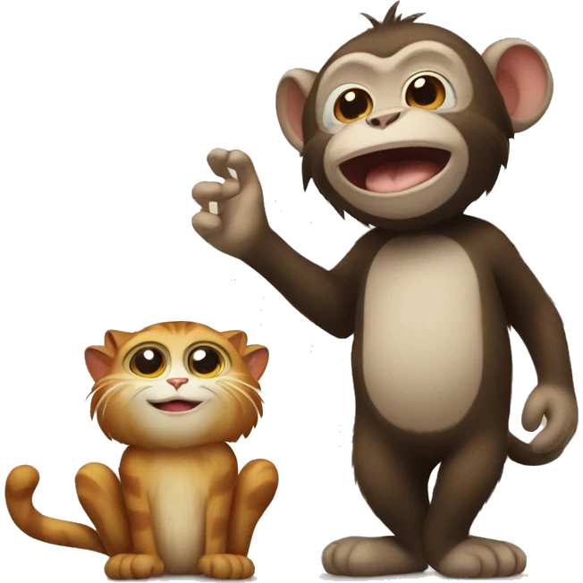 Cat and monkey  emoji