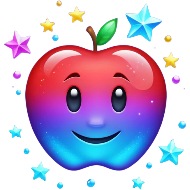 Animated sparkling shimmers red purple blue emoji