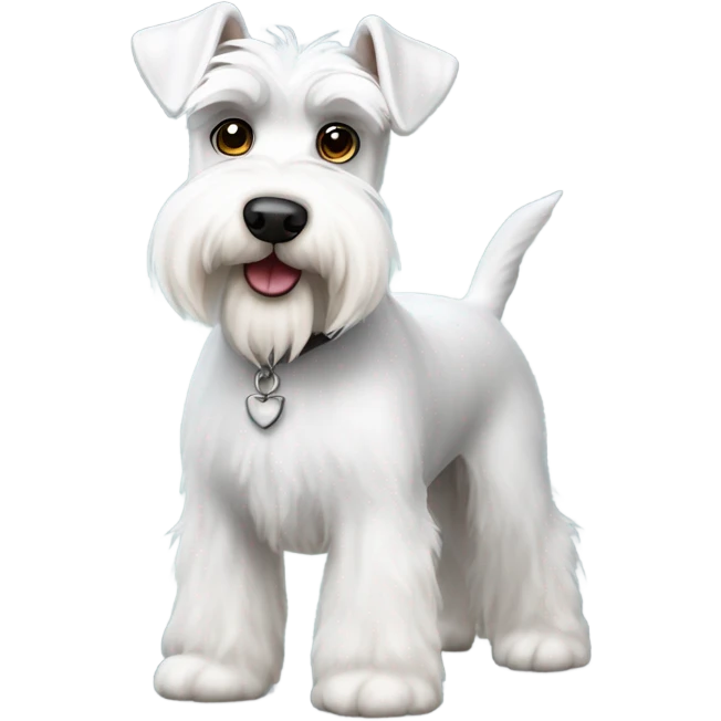 Fluffy white mini schnauzer emoji