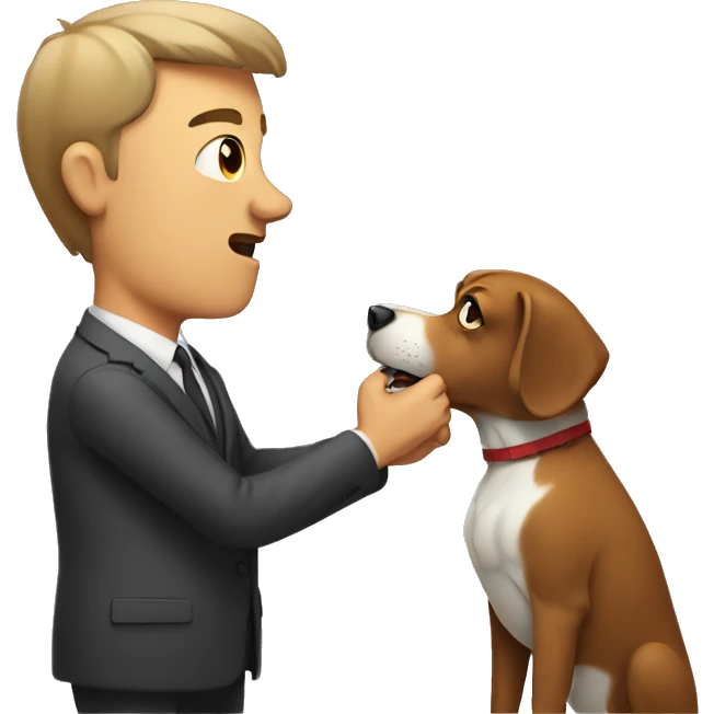 Arguing with a dog emoji