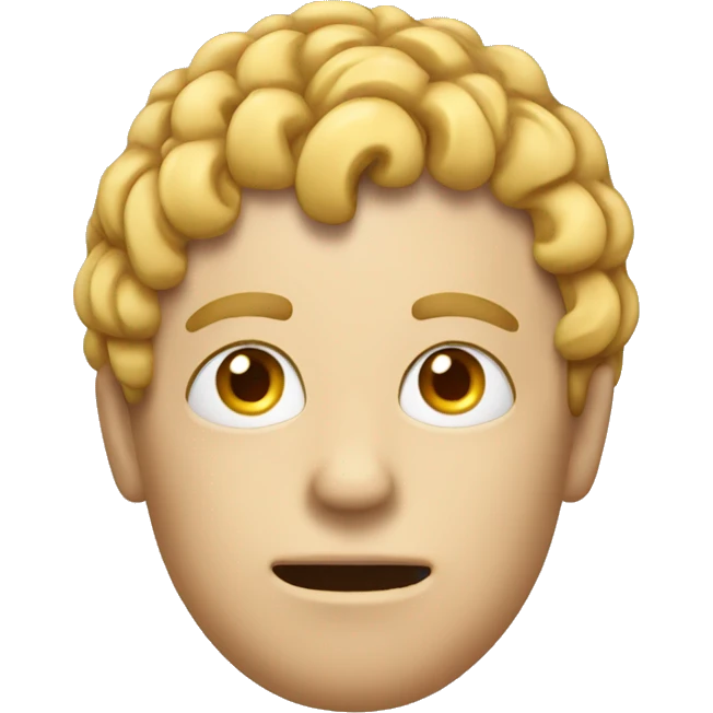 Classic emoji with lines scrambled where brain would be emoji