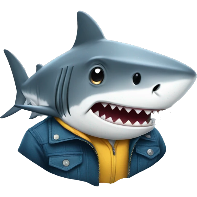 Shark with a jacket emoji