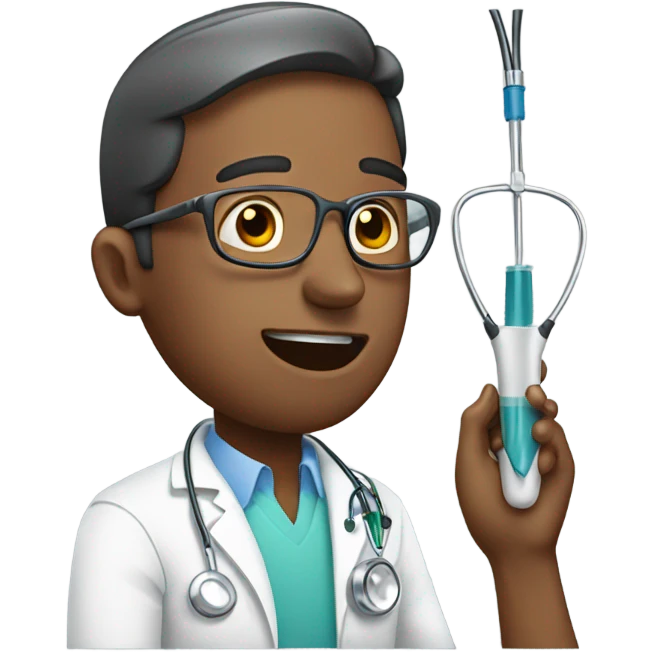 Man getting a checkup emoji