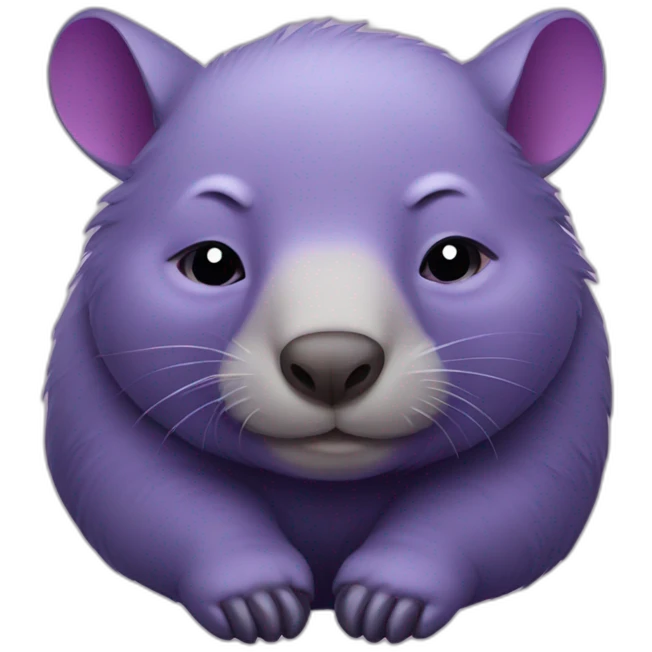 Sleepy purple wombat emoji