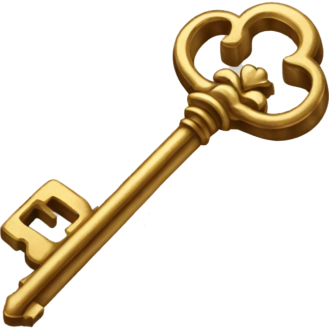 Shimmering antique key emoji