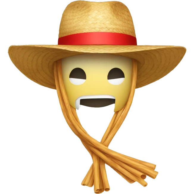 Straw hat with red strip emoji