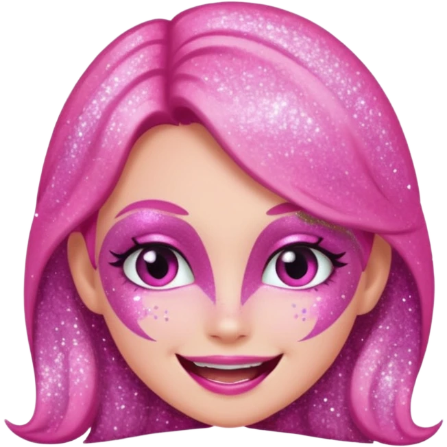 glitter pink girl naughty emoji