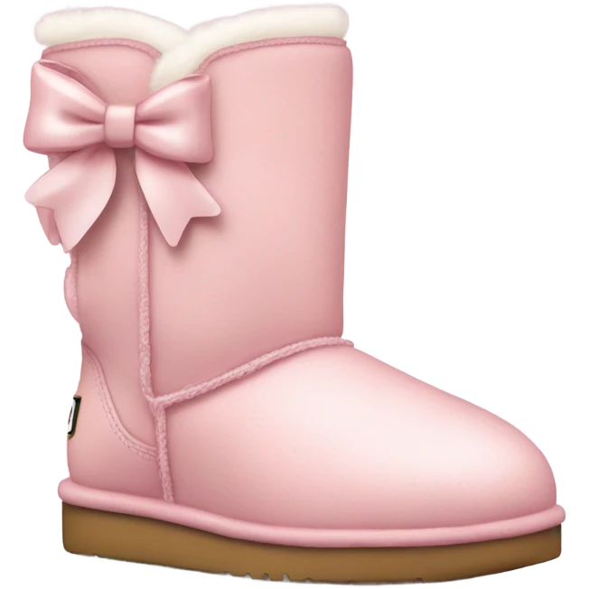 Mini light pink Uggs with a small bow emoji