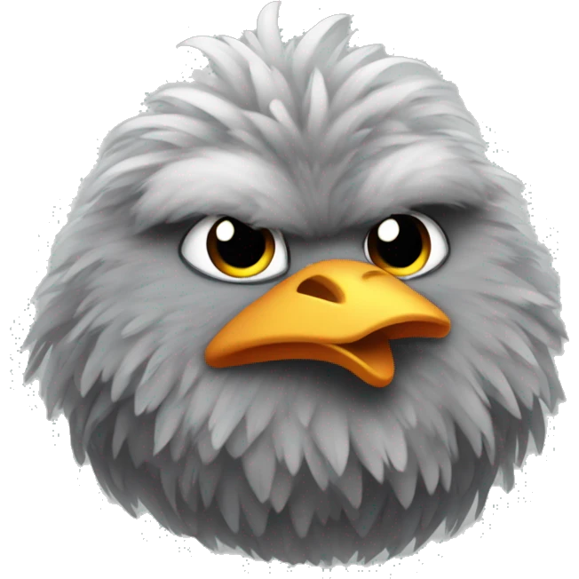 One grey fluffy ninja chicken emoji