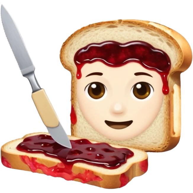 나이프로 식빵에 잼 바르기 emoji