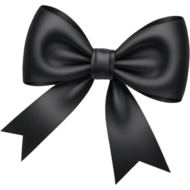 black THIN ribbon bow emoji