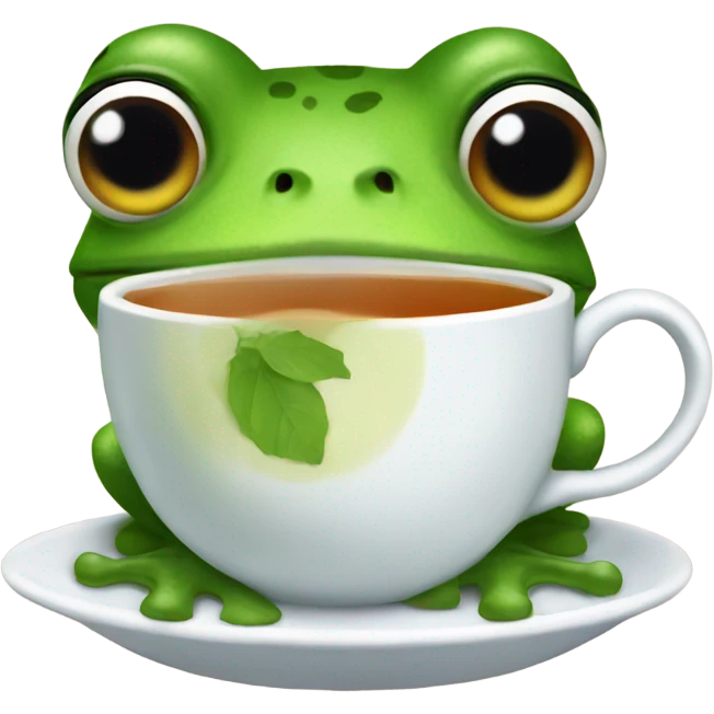 Frog drinking tea emoji