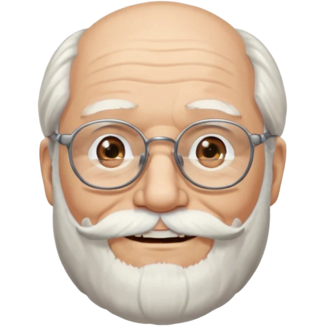 old man with long hair and beard wearing glasses emoji