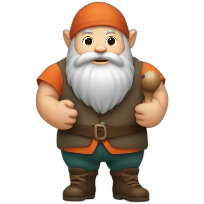 Dwarf holding a bowling pin emoji