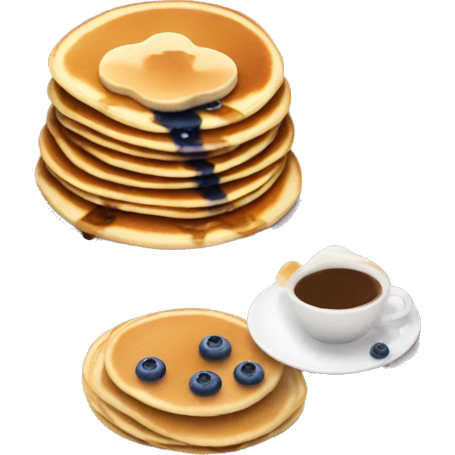 Pancakes with blueberries and cappuccino  emoji