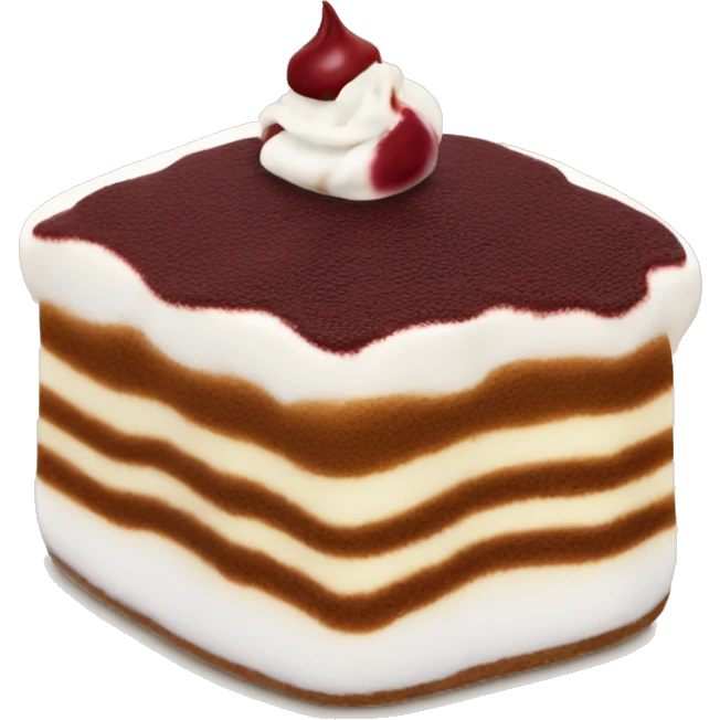 Burgundy colored tiramisu emoji