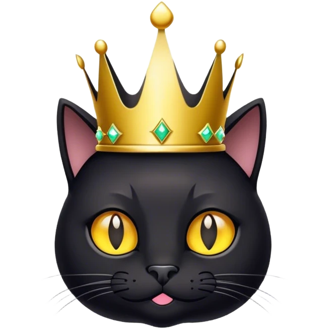 Black cat with crown emoji