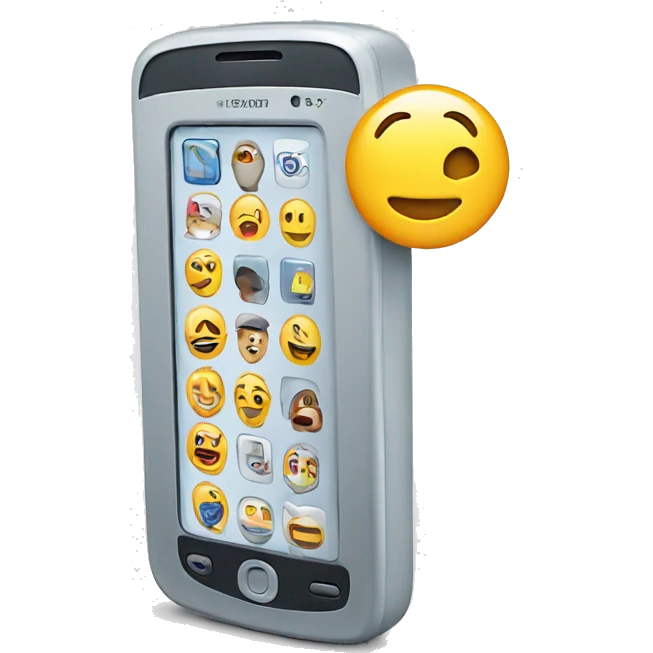A phone with some courses on it. emoji
