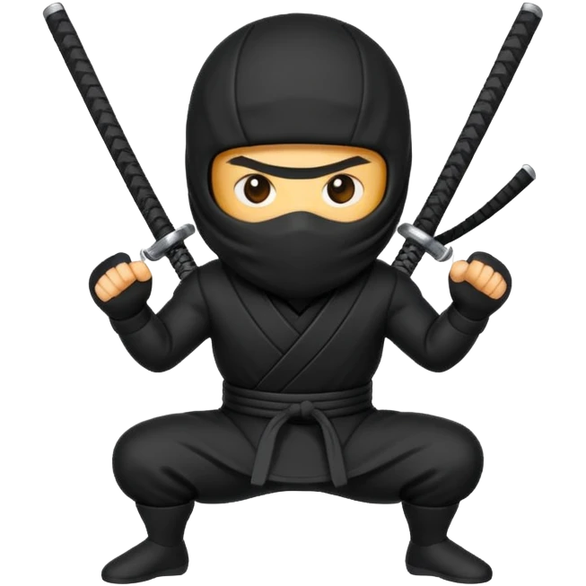 Black Ninja emoji with MB written on it emoji