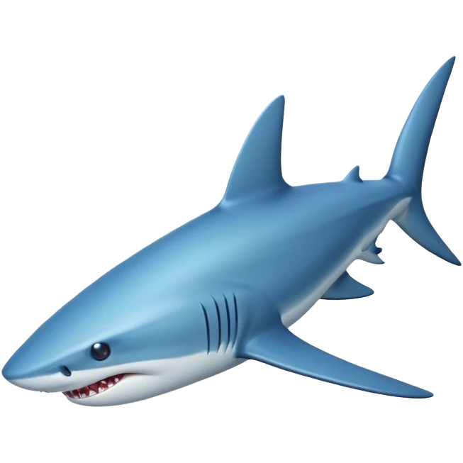 A friendly blue shark emoji