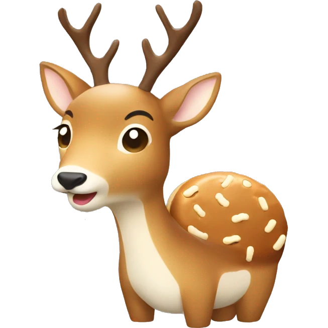 Deer from Japan eating cookie emoji