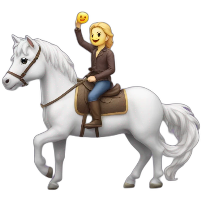 Chat sur une licorne emoji