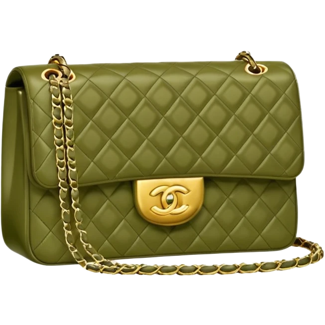 chanel olive color bag emoji