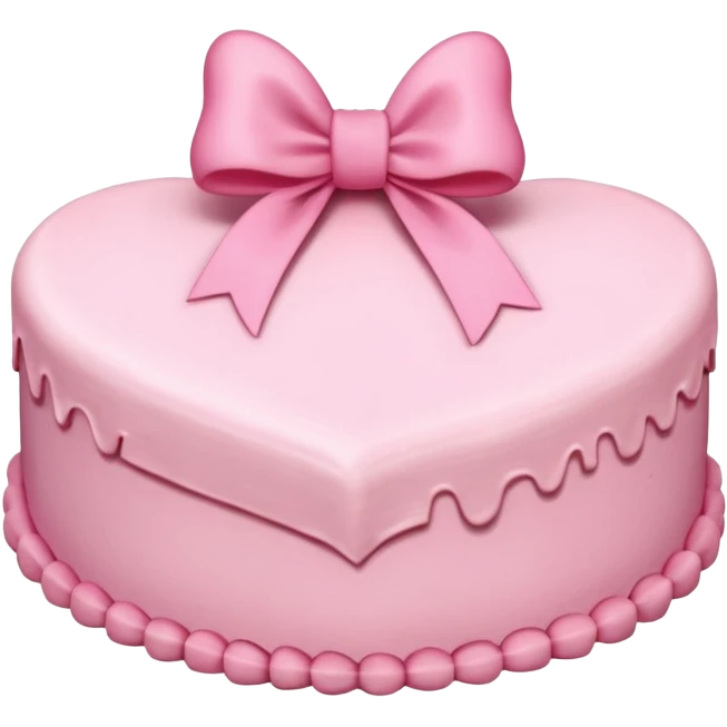 heart shaped birthday cake with pink bow emoji
