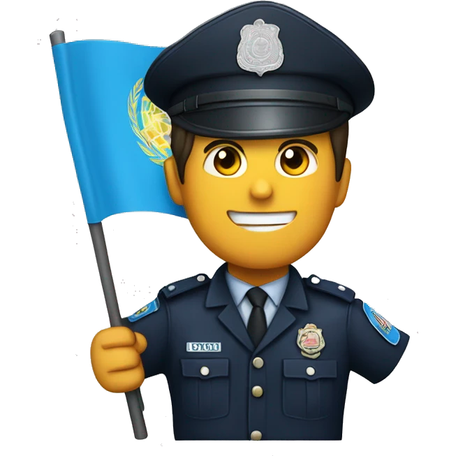 un policia con una bandera del pais Peru emoji