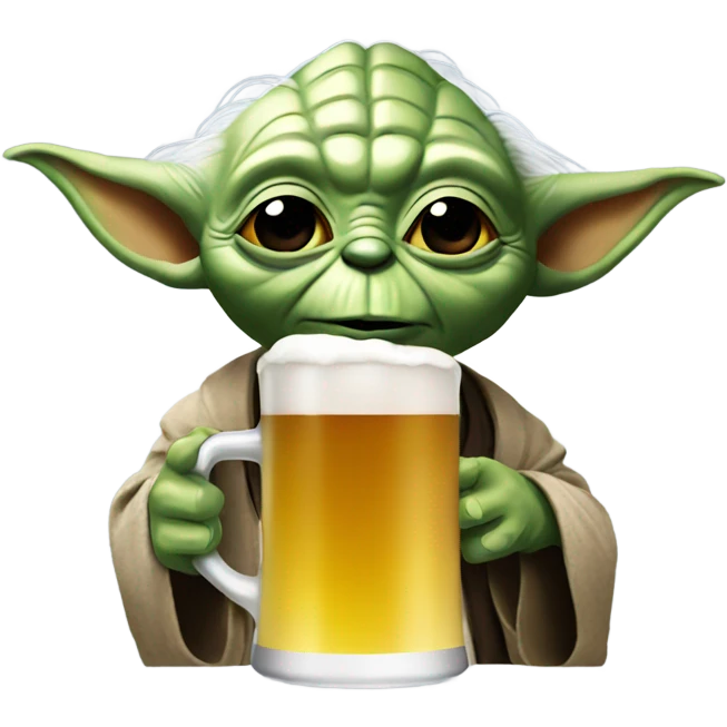 Yoda drinking beer emoji