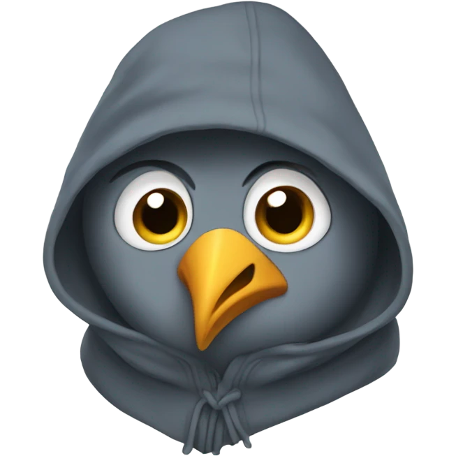 Bird wearing a hoodie emoji