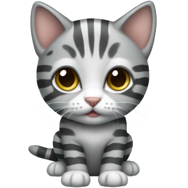 Gray striped kitten emoji