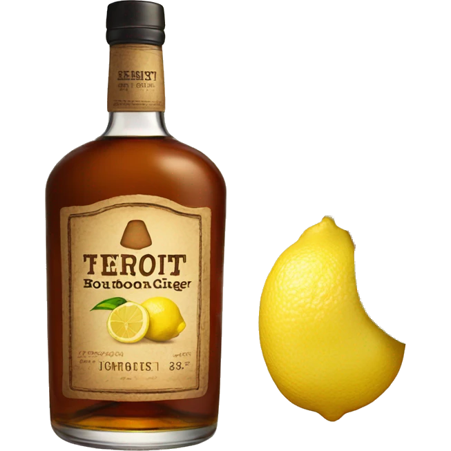 Bourbon, ginger, lemon label  emoji