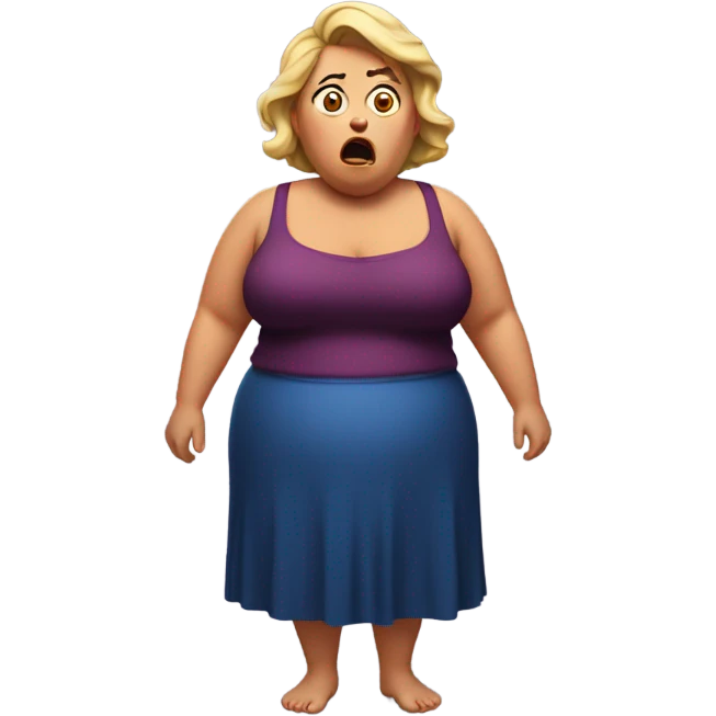 fat woman in shock emoji