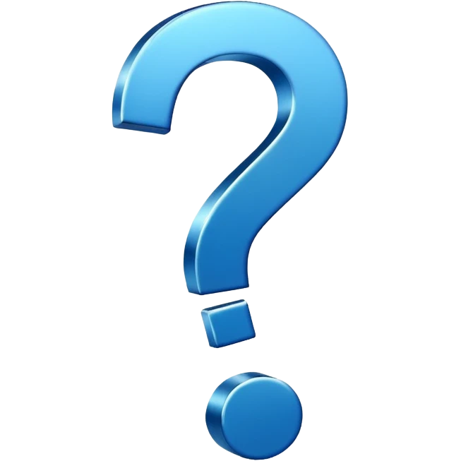 a blue question mark emoji