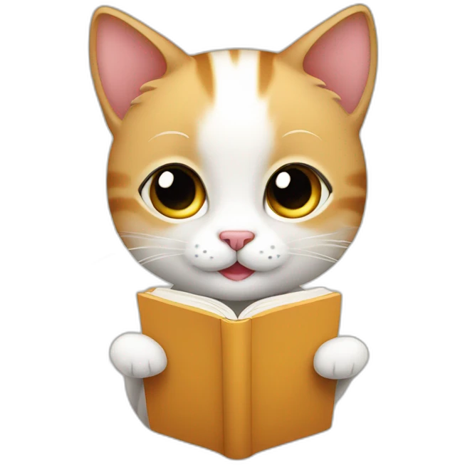 Cute little cat read emoji