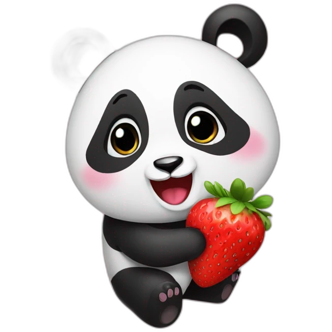 Panda + straberry love  emoji