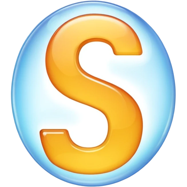 The letter S in a light emoji bubble emoji