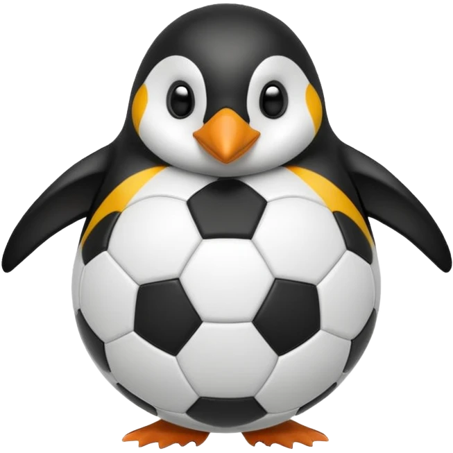 penguin with soccer ball emoji