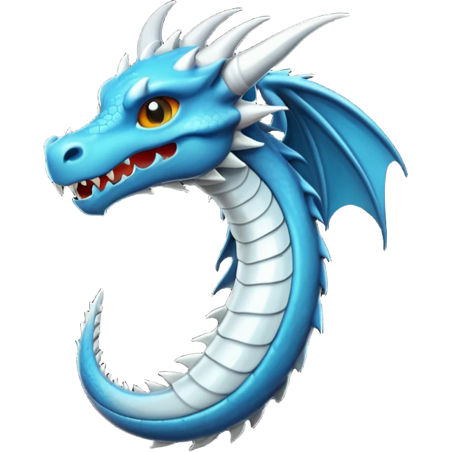iOS style emoji, minimal dragon fang, dark fantasy object emoji