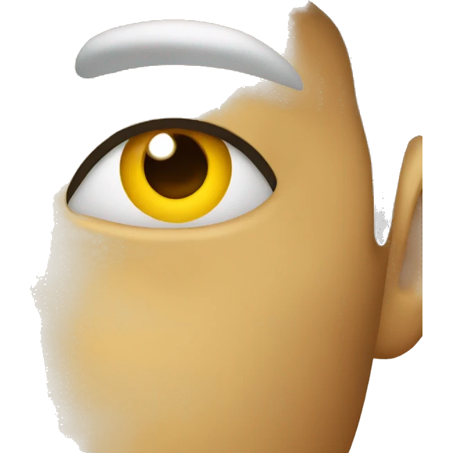 Left side view side eye type yellow emoji emoji