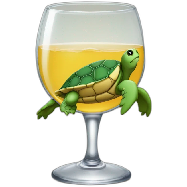 Tortue sur shoto qui boit un verre emoji