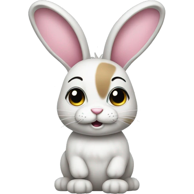 Bunny with bunny ear headband emoji