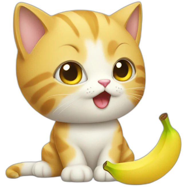 Cat with banana emoji